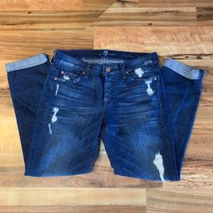 7FAM josefina skinny boyfriend distressed jeans